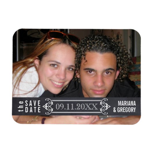 Minimalistische Save the Date moderne trouwfoto Magneet (Horizontaal)