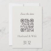 Minimalistische Save the Date QR-code trouwkaart Bedankkaart (Voorkant)