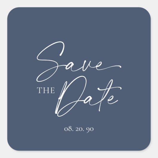 Minimalistische Save the Date Sticker  (Voorkant)
