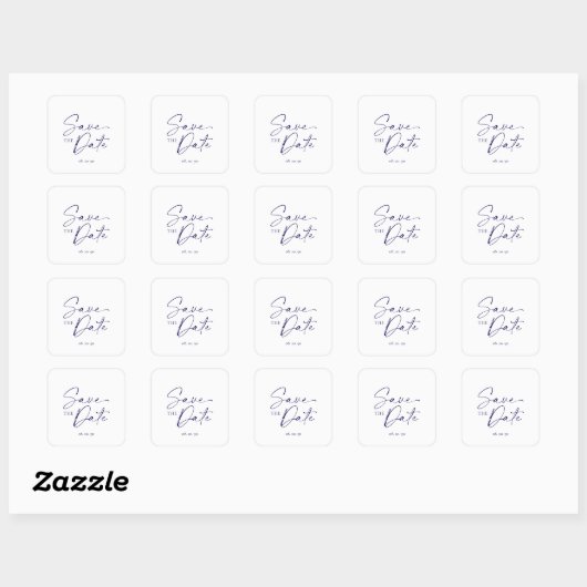 Minimalistische Save the Date-sticker  Vierkante Sticker (Vel)