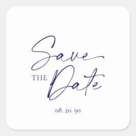 Minimalistische Save the Date-sticker  Vierkante Sticker
