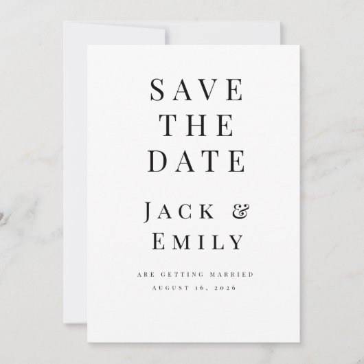 Minimalistische Save the Date Template | Elegante  (Voorkant)
