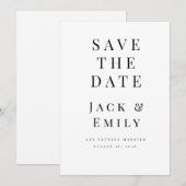 Minimalistische Save the Date Template | Elegante  (Voorkant / Achterkant)