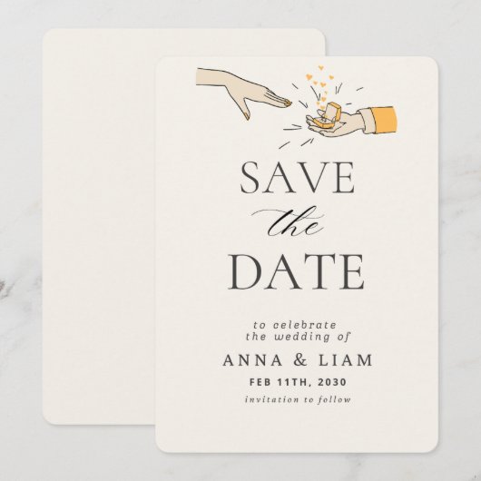 Minimalistische Save the Date Trouw Uitnodiging – (Voorkant / Achterkant)