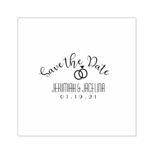 Minimalistische Save the Date Trouwring Rubberstempel
