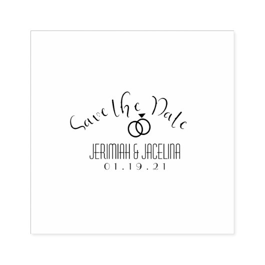Minimalistische Save the Date Trouwring Rubberstempel (Afrduk)