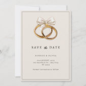 Minimalistische Save The Date Trouwring uitnodigin (Voorkant)