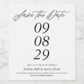 Minimalistische Save the date Uitnodiging Wijn Etiket (Enkel label)