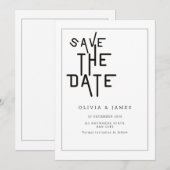 Minimalistische Save The Date Whimsical Huwelijksu (Voorkant / Achterkant)