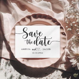Minimalistische Save the Date Zwart & Wit Postkaar Briefkaart