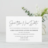 Minimalistische Save the new date trouwdatum aanko Kaart (Staand voorkant)