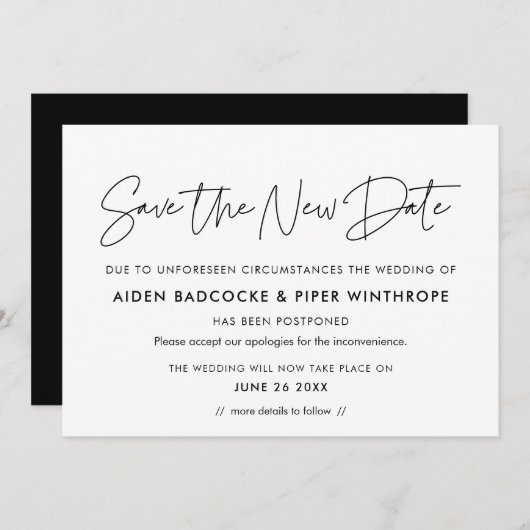 Minimalistische Save the new date trouwdatum aanko Kaart (Voorkant / Achterkant)