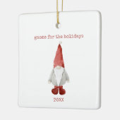 Minimalistische Scandi Christmas Gnome voor de Fee Keramisch Ornament (Links)