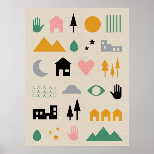Minimalistische Scandinavische Elementen van Harmo Poster (Voorkant)
