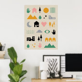 Minimalistische Scandinavische Elementen van Harmo Poster (Thuiskantoor)