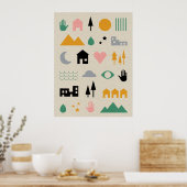 Minimalistische Scandinavische Elementen van Harmo Poster (Keuken)