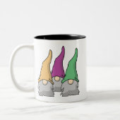 Minimalistische Scandinavische gnomen Tweekleurige Koffiemok (Links)