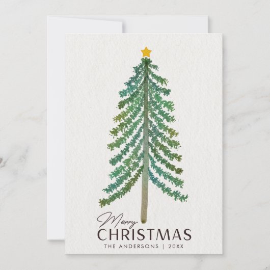 Minimalistische Scandinavische kerstboom Feestdagenkaart (Voorkant)