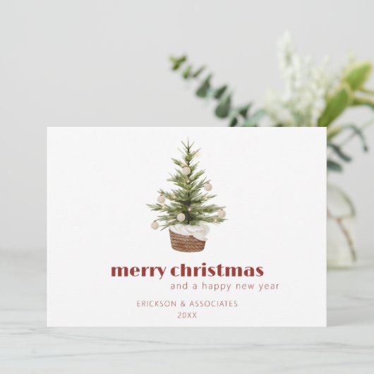 Minimalistische Scandinavische kerstboom Kaart (Staand voorkant)