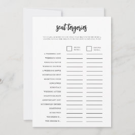 Minimalistische Scattergories Vrijgezellenfeest Ga Kaart