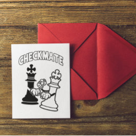 Minimalistische schaakmat schaakkunst zwart-wit briefkaart