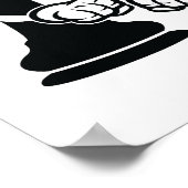 Minimalistische schaakmat schaakkunst zwart-wit poster (Hoek)