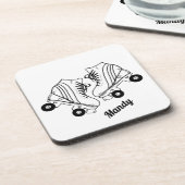 Minimalistische Schaatsen van de Roller Tekening d Bier Onderzetter (Linkerzijde)