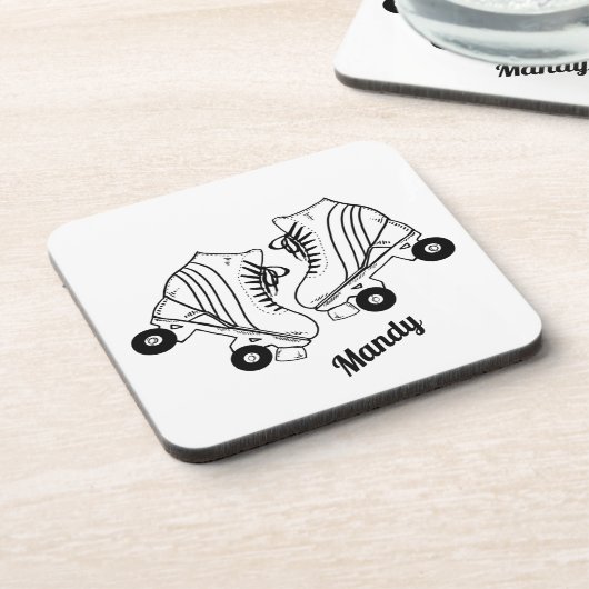 Minimalistische Schaatsen van de Roller Tekening d Bier Onderzetter (Linkerzijde)