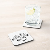 Minimalistische Schaatsen van de Roller Tekening d Bier Onderzetter (Rechterzijde)