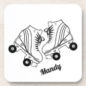 Minimalistische Schaatsen van de Roller Tekening d Bier Onderzetter (Voorkant)