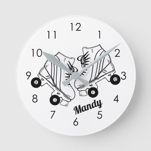 Minimalistische Schaatsen van de Roller Tekening d Ronde Klok (Voorkant)