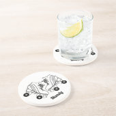 Minimalistische Schaatsen van de Roller Tekening d Zandsteen Onderzetter (Zijkant)