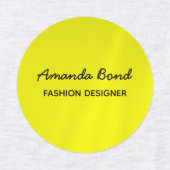 Minimalistische schaduw geel aangepaste werknemer labels (Design 1)