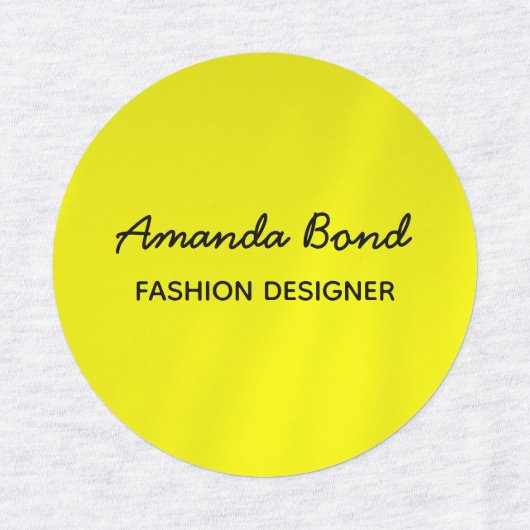 Minimalistische schaduw geel aangepaste werknemer labels (Design 1)