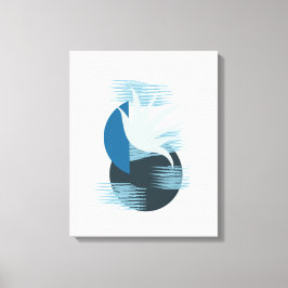 Minimalistische schaduwen van Blauwe Calming Canva Canvas Afdruk