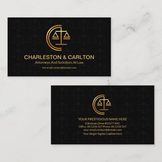 Minimalistische schalen van de wet op de rechterli visitekaartje (Voorkant / Achterkant)