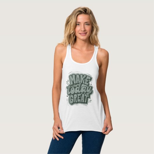 Minimalistische schattige en ontspannende zonegroo tanktop (Volledige Voorkant)
