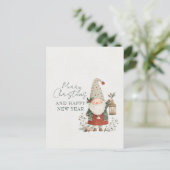 Minimalistische Schattige Kerstkabouter Briefkaart (Staand voorkant)