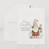 Minimalistische Schattige Kerstkabouter Briefkaart (Voorkant / Achterkant)