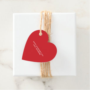 Minimalistische schattige rode hart aangepaste Val Bedankjes Labels