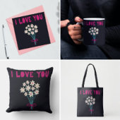 Minimalistische Schattigee Bloemen Ik hou van je M Tote Bag