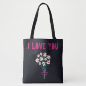 Minimalistische Schattigee Bloemen Ik hou van je M Tote Bag