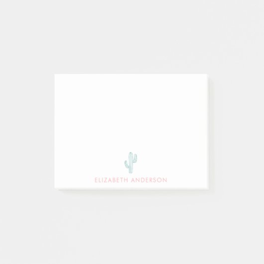 Minimalistische Schattigee Cactus Vrouwelijk Geper Post-it® Notes (Voorkant)