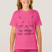 Minimalistische Schattigee Cat Face Outline T-shirt (Voorkant)
