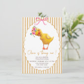 Minimalistische Schattigee Duckling Verjaardagsuit Kaart (Staand voorkant)