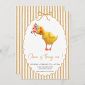 Minimalistische Schattigee eendenverjaardag Kaart (Voorkant / Achterkant)