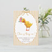 Minimalistische Schattigee eendenverjaardag Kaart (Staand voorkant)