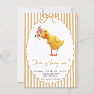 Minimalistische Schattigee eendenverjaardag Kaart