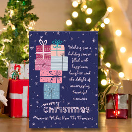 Minimalistische Schattigee feestelijke kleurrijke  Feestdagenkaart