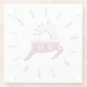 Minimalistische Schattigee feestelijke rendier vro Glazen Onderzetter (Achterkant)